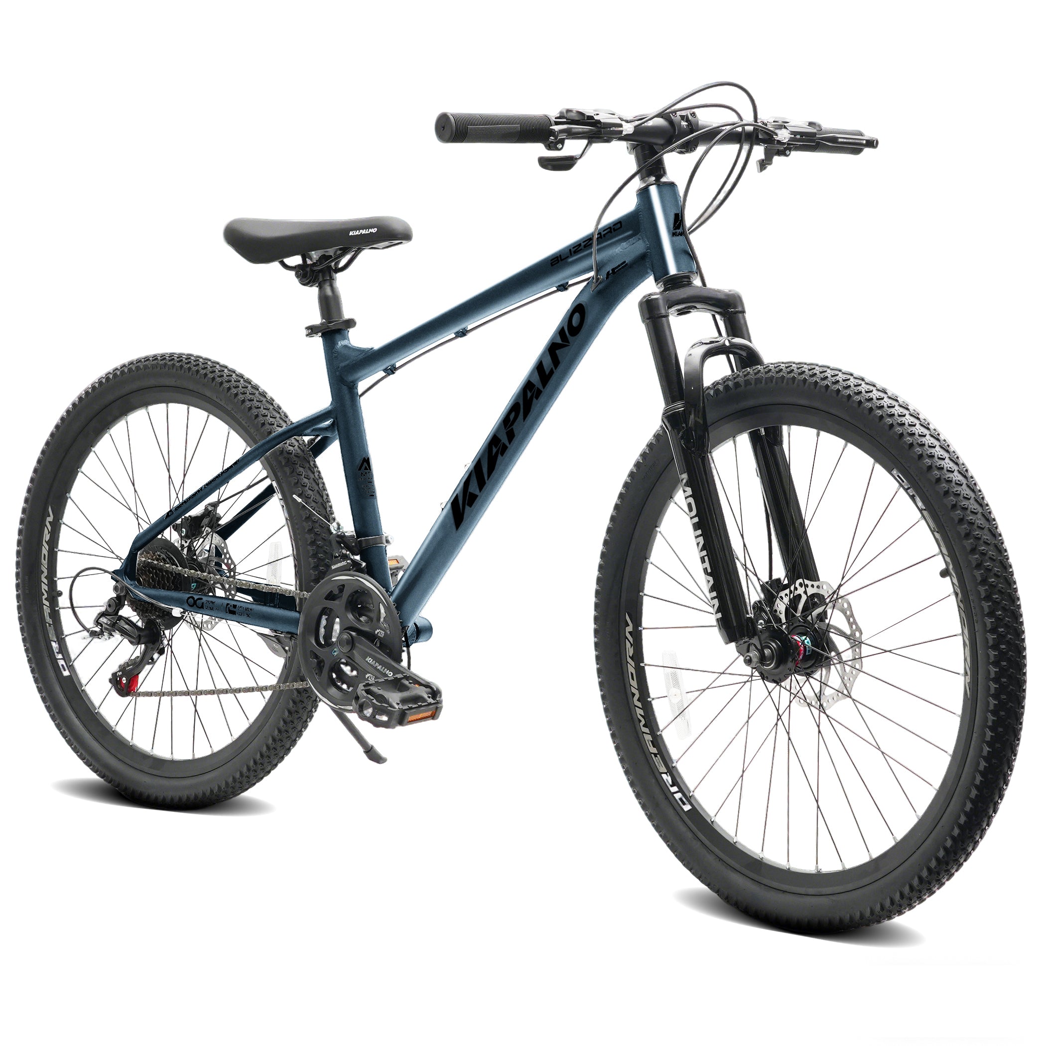 A26317 KIAPALNO 26 Inch All-Terrain Mountain Bike with Disc Brakes 21-Speed Drivetrain & Durable Carbon Steel Frame Ideal for Men and Women, Perfect for Trail Riding and Touring