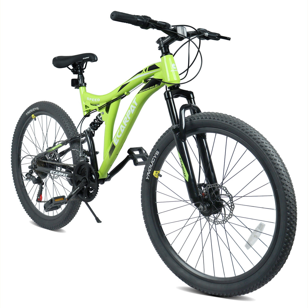 A26003 26 Inch Mountain Bike with 21-Speeds & Full Suspension Steel Frame, Alloy Rims, Disc Brakes For All Terrains, Men & Women, Multiple Colors