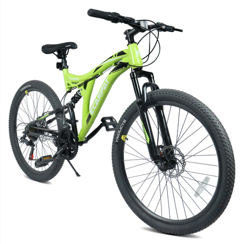 A26003 26 Inch Mountain Bike with 21-Speeds & Full Suspension Steel Frame, Alloy Rims, Disc Brakes For All Terrains, Men & Women, Multiple Colors